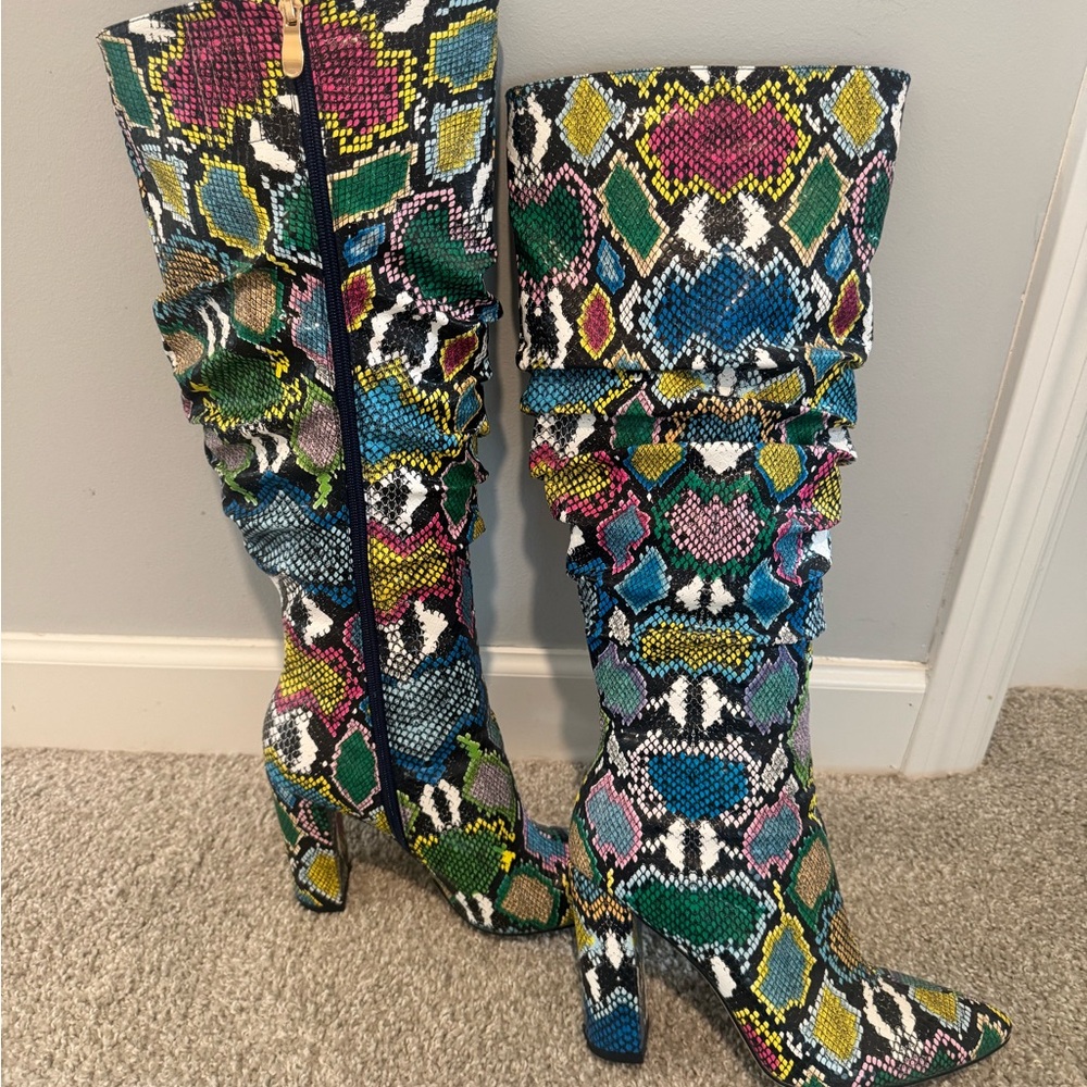 Snakeskin Colorful Boots